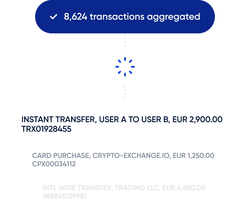 Illustration displaying aggregated transaction data